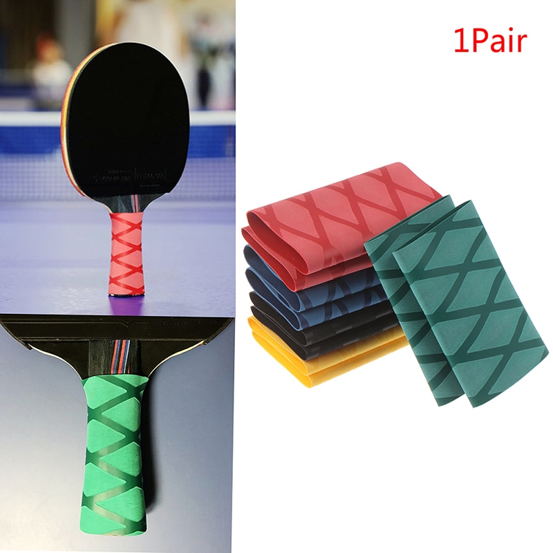 1 par overgrip para raquete de tênis de mesa lidar com fita heat-shrinkable ping pong conjunto bat apertos sweatband acessórios