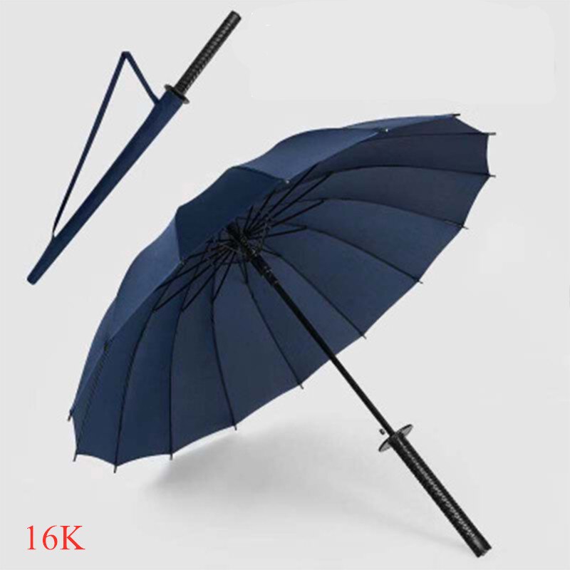 Long Handle Umbrella Japanese Samurai Sword Sunscreen Waterproof Summer Umbrella Semi-automatic Umbrella 8-24K Strong Umbзонт: YELLOW