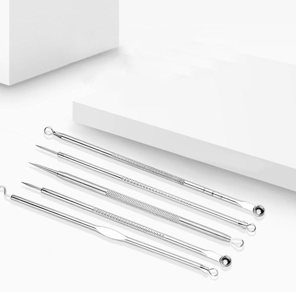 5pc Blackhead Whitehead Pimple Spot Comedone Acne Extractor Remover Popper Tool Kit 40FP12