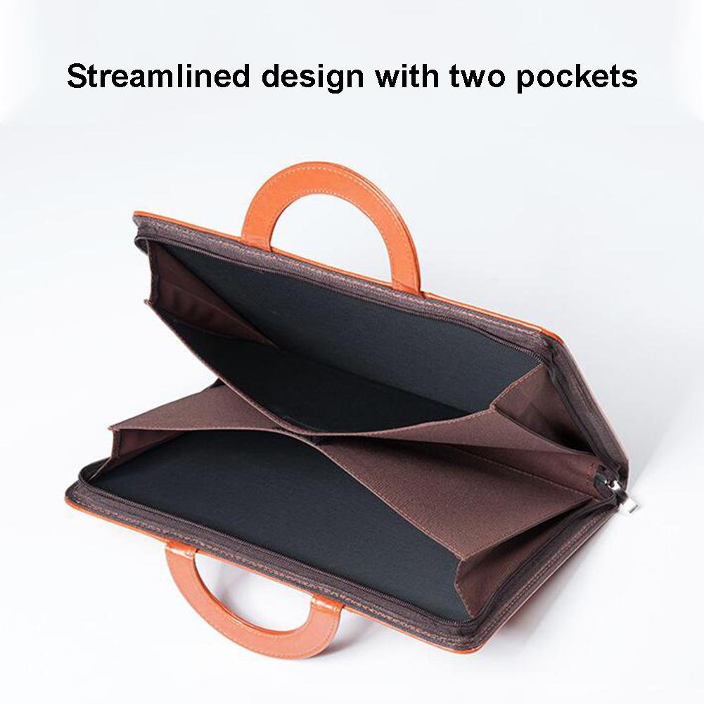 Luxury PU Leather Business Files Bag Multi-Purpose Magazine Tablet Phone Earphones Carrying Bag Card Organizer Document Folder