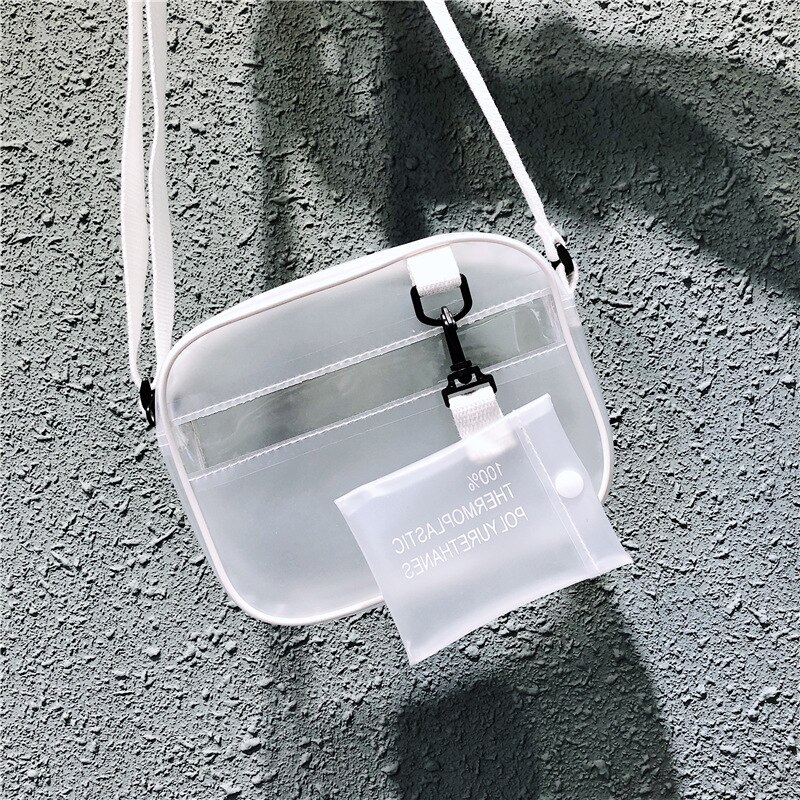 Bolsa transversal pvc transparente, bolsa de ombro transparente para mulheres, armazenamento de chaveiro
