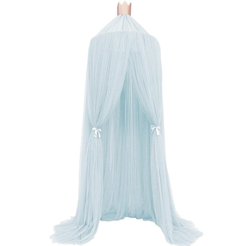 DishyKooker-moustiquaire pour enfants | Ronde, Top de tente en maille à 7 couches, couvre-lit, décoration de dôme, princesse Dream: Blue