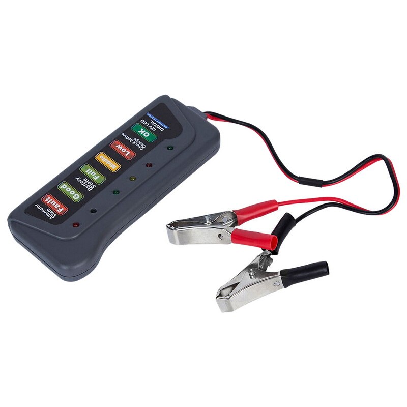 Battery Alternator Tester Battery Level Monitor For Car Motorcycle Trucks LED Indication Portable 12V Digital Battery Tester