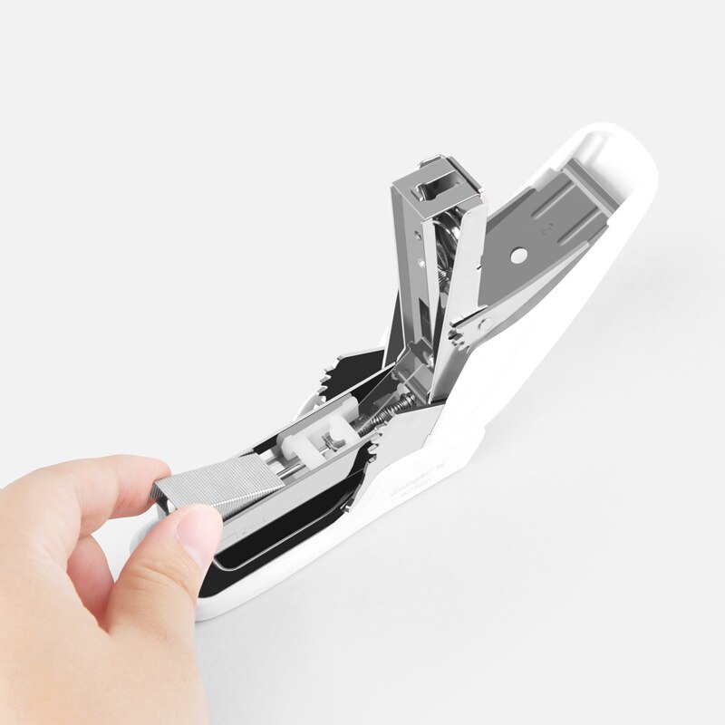 Guangbo Stapleless Stapler Book Paper Effortless Stapling Stapler White Mini Portable No Staples School Office Supplies 1PCS