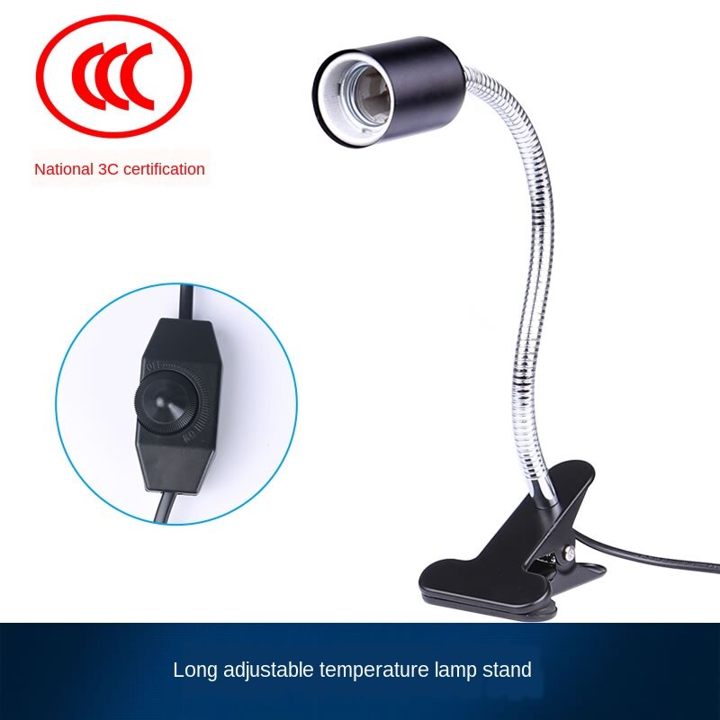 Bombilla regulable de caparazón de tortuga, luz solar de espectro completo, para reptiles, anfibios, UVB + UVA, productos para mascotas de bajo consumo: Long lamp holder