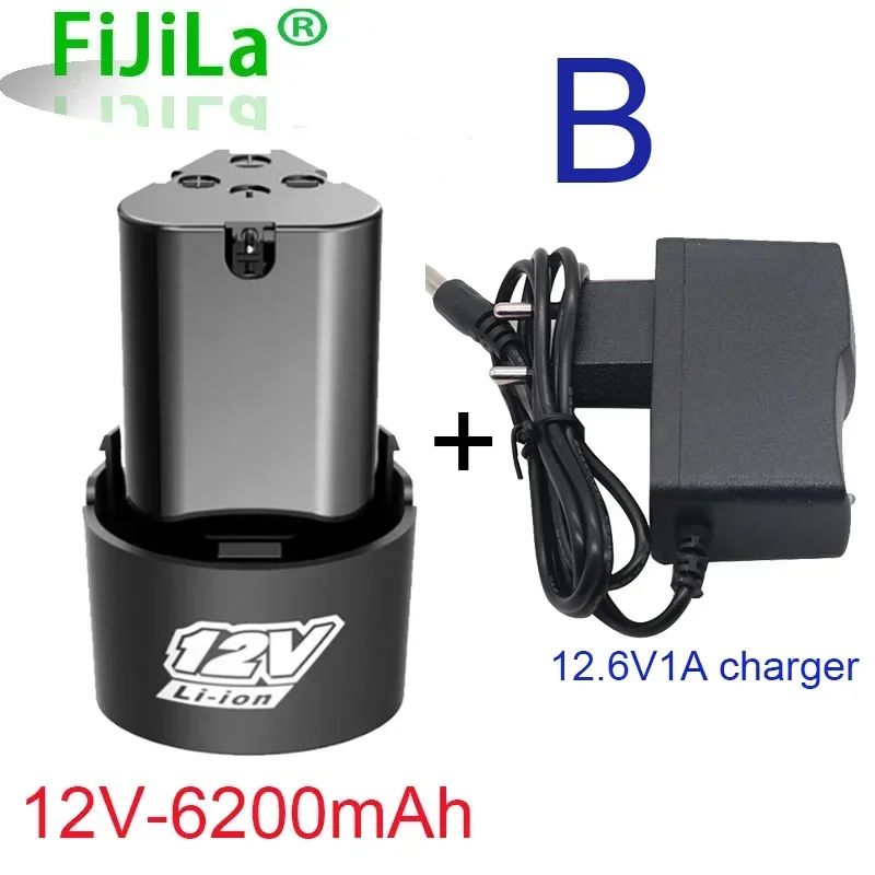12V 6800mAh 18650 rechargeable lithium-ion battery power tool accessory, suitable for cordless screwdriver and drill: Blue