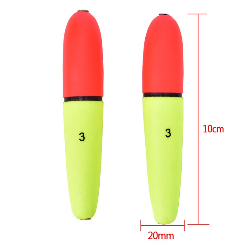 2pcs EVA Red & Yellow Inline Bobber Float Saltwater Fishing Floats Catfish Pike Live Bait Float