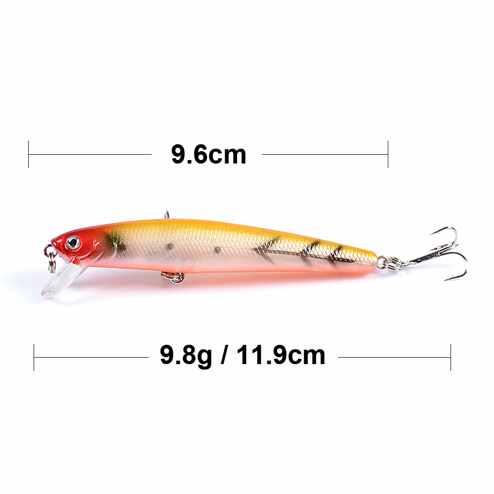 Biwvo Metalen Minnow Crankbaits 9.6cm Karper Vissen Lokt Goederen Voor Vissen Harde Lokken Aas Metal Jig Wobbler Voor Trollen shad: E