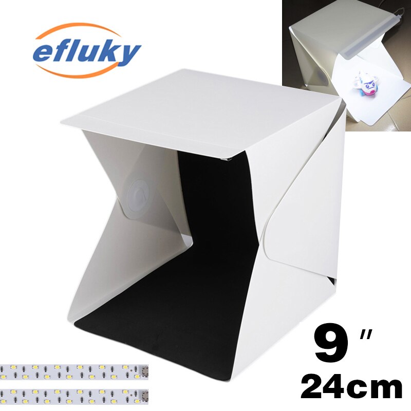 Caja de luz plegable portátil para estudio de fotografía, caja suave de luz LED para foto, Fondo de cámara de fotos para iphone DSLR