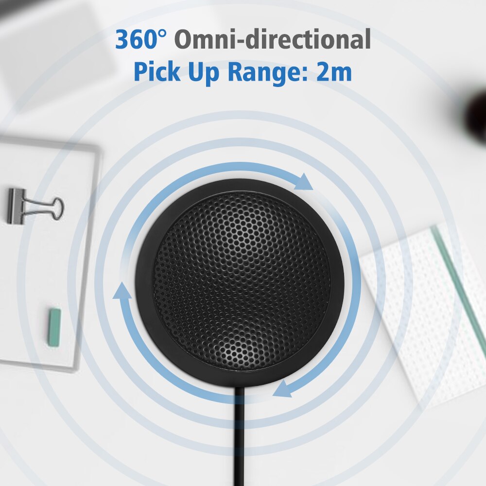 3.5mm Jack Omni-directional Microphone Mic for Computer Portable Mic Video Camera for Video Conference Meeting Internet