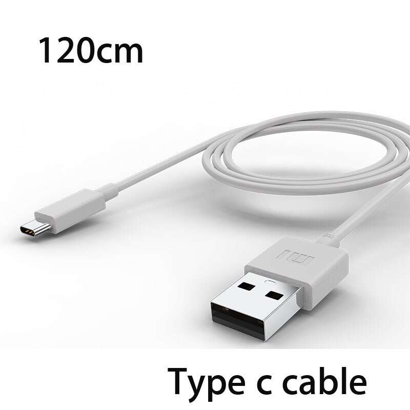 1.2m original xiaomi type c cable miicro usb for xiaomi black shark 2 3 mi 10 9t pocophone F2 mix 3 fast charge charger cable: White Type C