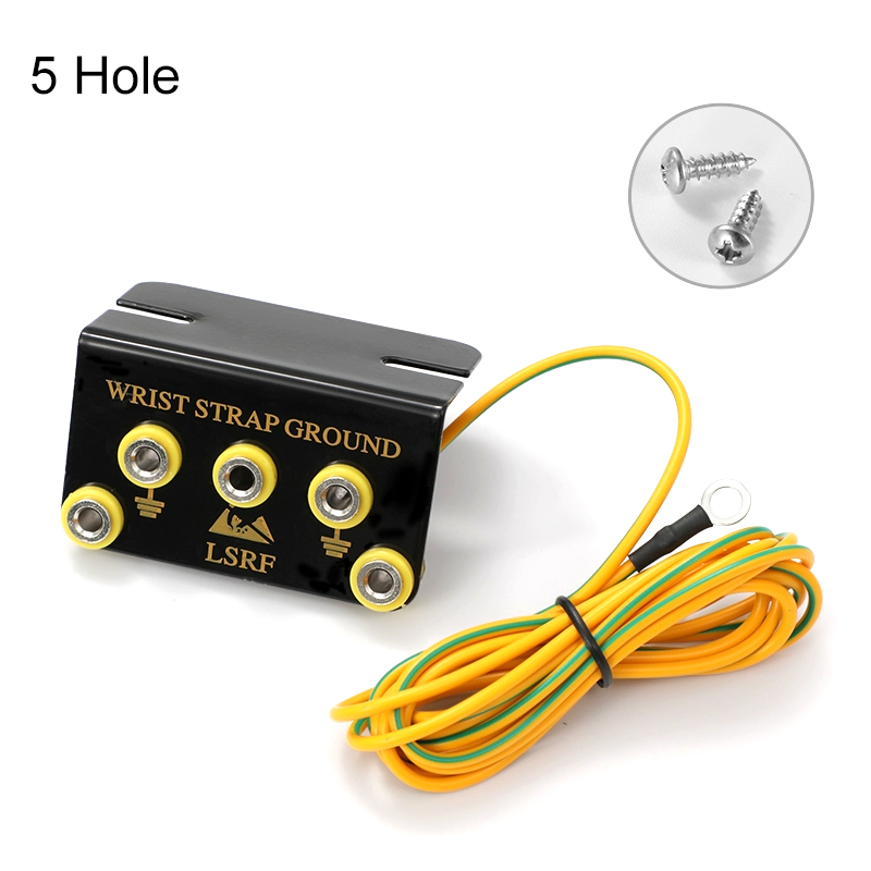 Anti Static ESD Ground Socket L Shaped 2/3/4/5/7 Hole Banana Plug AntiStatic Wrist Strap Wire Electrostatic Cable: WHITE