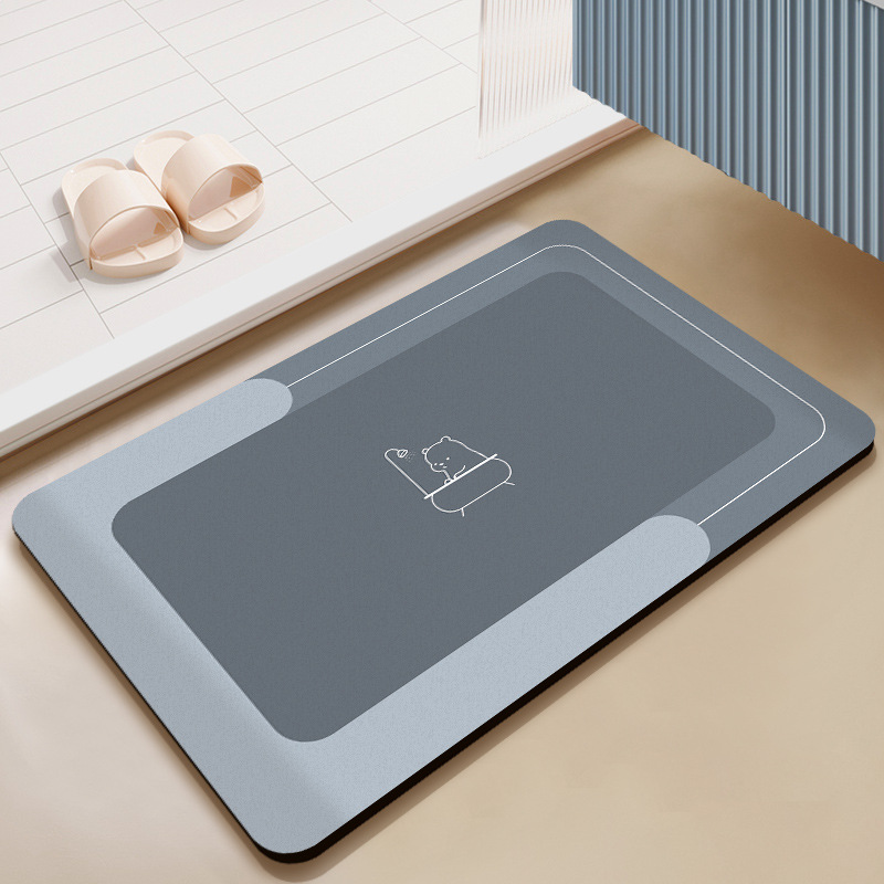 Luxury Diatom Mud Bath Mat Super Absorbent Floor Mats For Shower Room Toilet Foot Pad Non Slip Kitchen Rug Entrance Door Carpet: 45x70cm / green