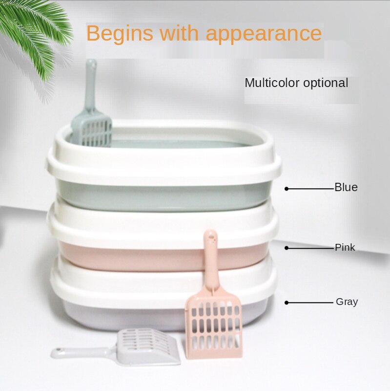 Lavabo de arena para gatos de gran tamaño, inodoro semicerrado súper grande, caja de arena desmontable antisalpicaduras para gatos, productos para mascotas