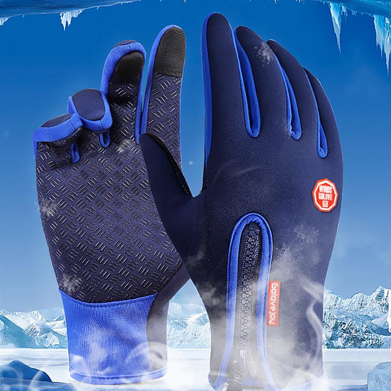 Ciclismo luvas de lã quente ao ar livre esporte equitação escalada esqui à prova de vento à prova dwindproof água quente dedo cheio tela sensível ao toque