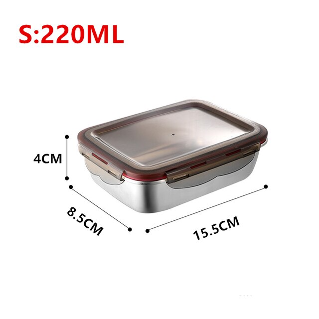 304 Stainlesss Stahl Leck nachweisen Picknick Kasten Mittagessen Kasten mit Deckel Bento Kasten Lebensmittel Lagerung Container Für freundlicher Tragbare Lebensmittel bento Kasten: 220ml