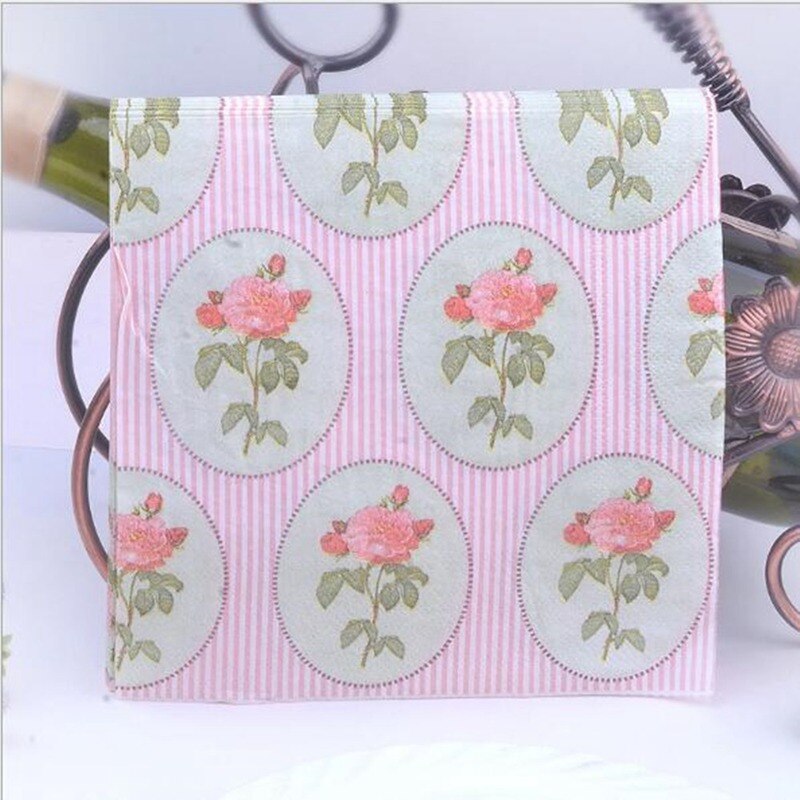 20 st/pack brudparet rosa servetttryck papper bord bröllopsfest dekoration bbb 1057