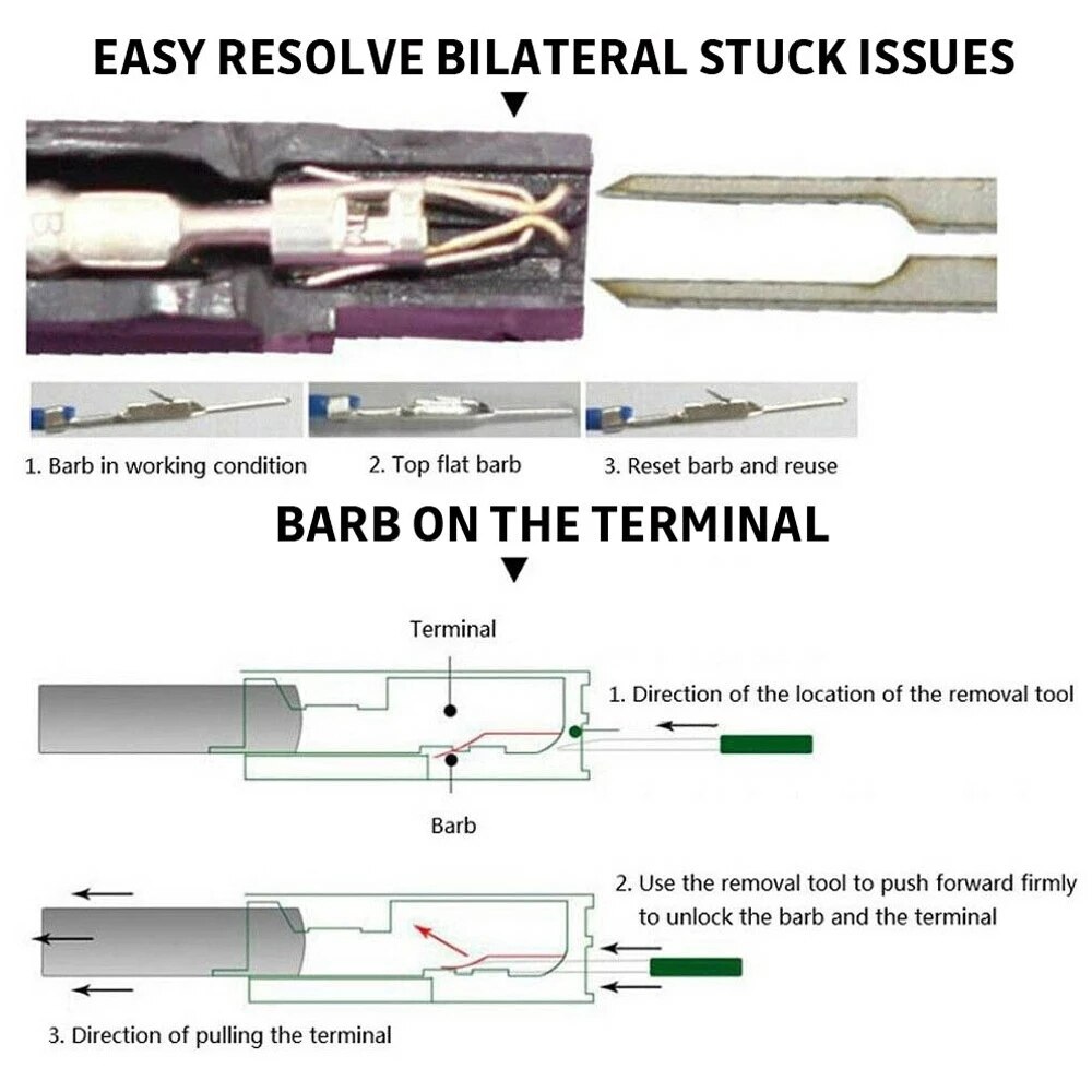 100 Stuks Pin Extractor Set Auto Draad Crimp Terminals Removal Tool Kit Auto Reparatie Handgereedschap Stylus Automotive Stekkers Puller in Doos