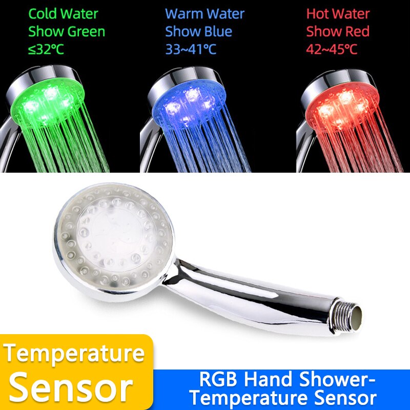 Led Water Kraan Accessoires Glow Kleurrijke Tap Nozzle Voor Badkamer Keuken Head Light 3 Kleuren 7 Kleuren: Sensor RGB H Shower