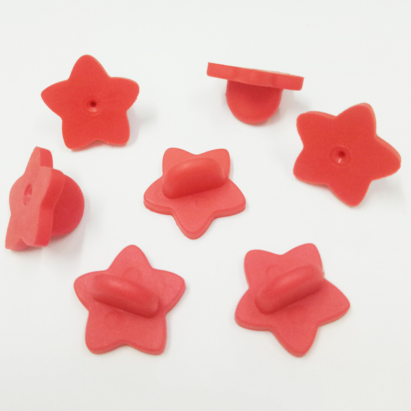 50 Uds. Broche de goma con hebilla, broche de estrella, Pin trasero, mariposa, embrague, insignia para apretar, tapones traseros para broche DIY, accesorios de joyería