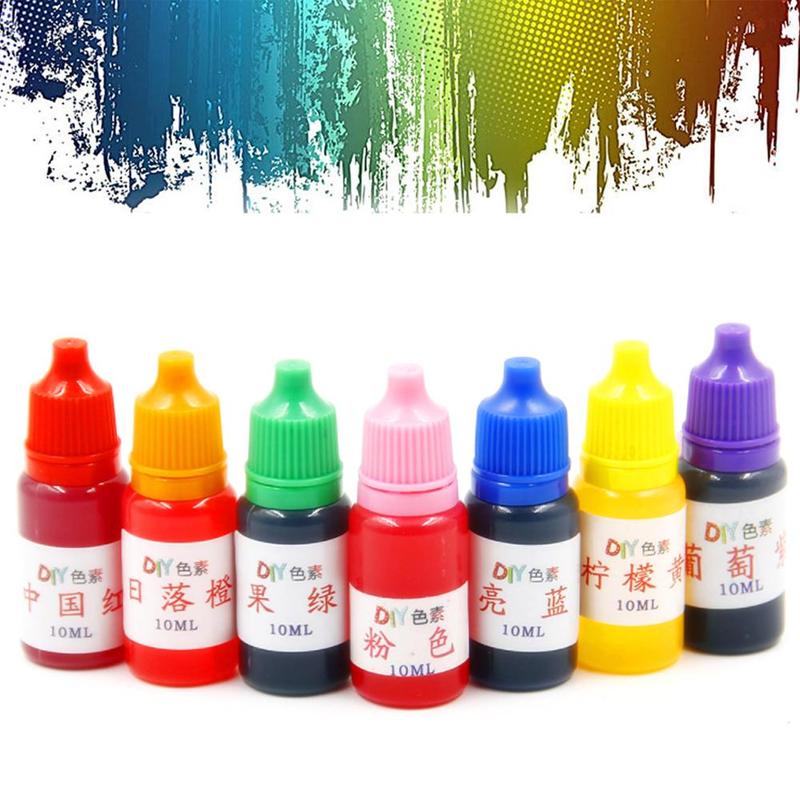 7 Colors Dyeing Resin Pigment Educational Toys For Kids Dye Colorant Set Pigment Decor Toys Filler Safe Liquid Pigment 10ml