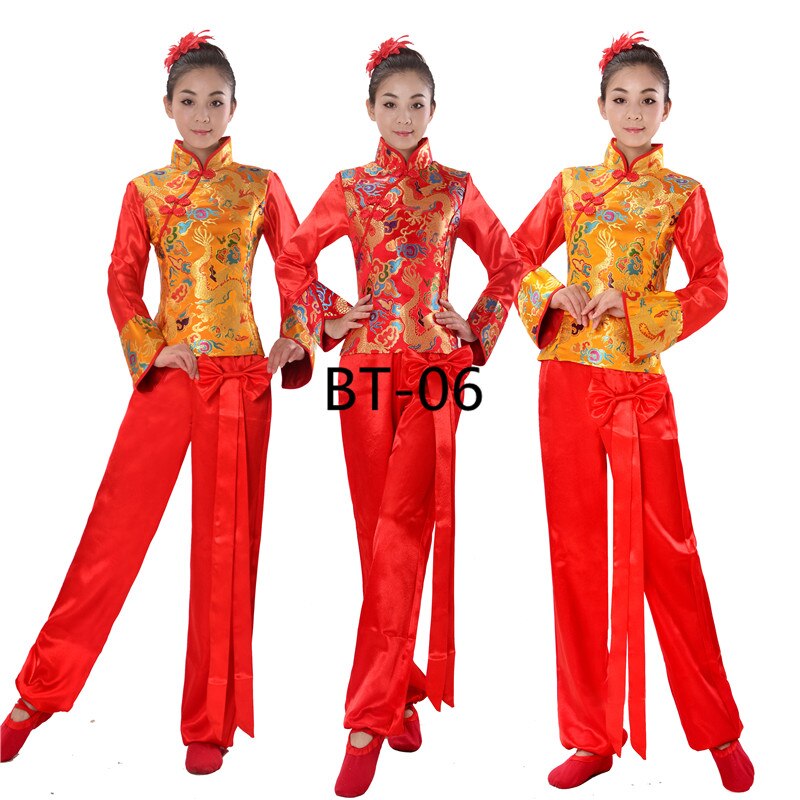 Chinese Volksdans Kostuum Traditionele Chinese Kleding Yangko Drum Kostuum Chinese Volwassen vrouwen Taille Drum Square Dance Wear