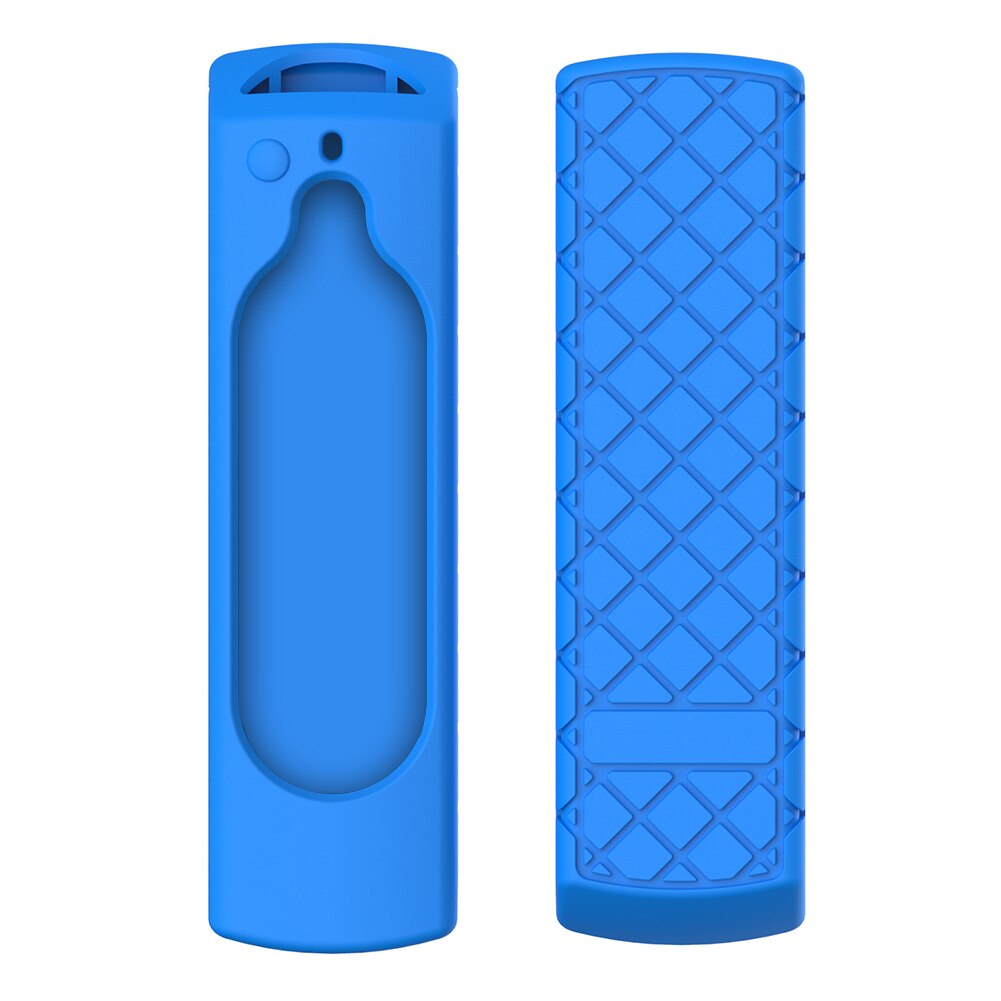 Rhomboids Patroon Herbruikbare Anti Slip Siliconen Cover Remote Case Zachte Accessoires Slagvast Beschermen Voor Fire Tv Stick 4K: Blauw