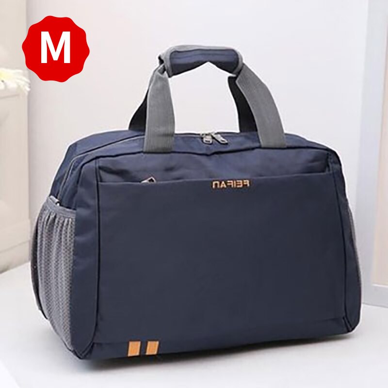 Scione Klassieke Reizen Zakelijke Handtas Mannen Waterdichte Cabine Bagage Tote Koffer Vrouwen Grote Casual Sport Weekend Schoudertas: Navy Blue M