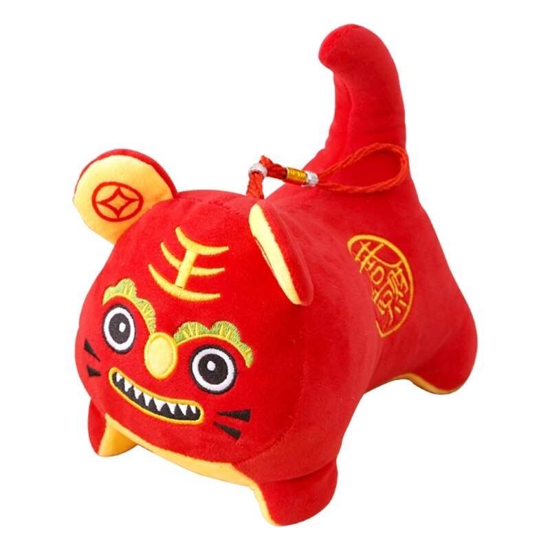 Muñeco de algodón para cama de bebé, juguete interactivo de tigre rojo, Decoración, infantil, H055: 9CM