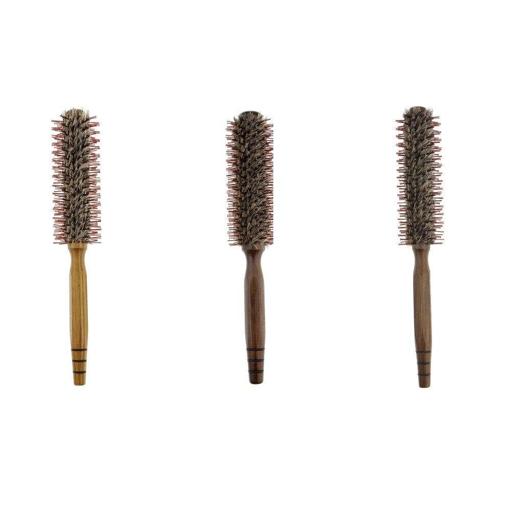 Træ rund hårbørste salon styling dressing krøllet ornebørste børste kam