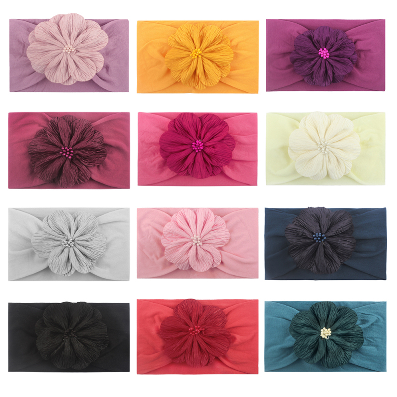 Kids Hoofdband Haar Kid Barrette Accessoires Nylon Stof Bloem Flora Hoofdband Schattige Prinses Super Zachte Modieuze Bands