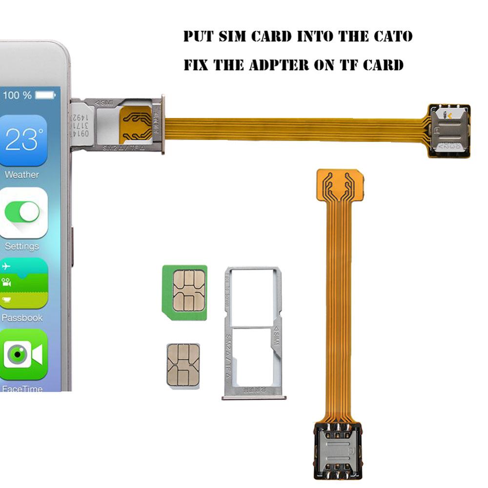 Hybrid Double Dual SIM Card SD Adapter 3.8 / 10cm For Android Extender 2 Nano Micro SIM Adapter For Android Phone