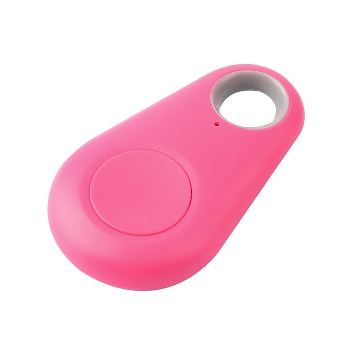 Mini localizador GPS con Bluetooth 4,0 antipérdida, rastreador inteligente de tamaño bolsillo con alarma y cartera con alarma: Rosa