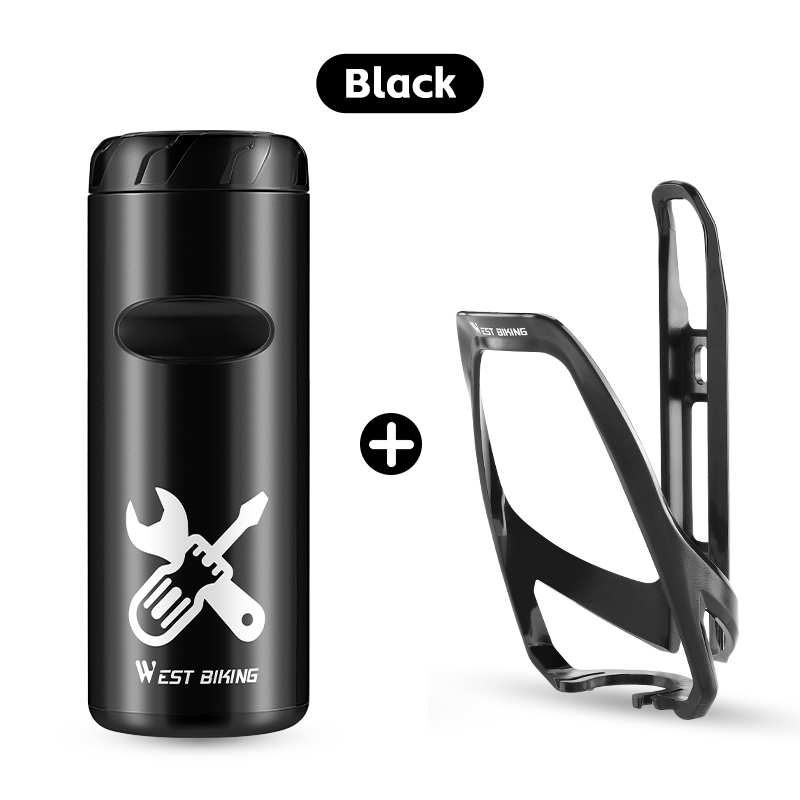 WEST BIKING-caja de herramientas portátil para bicicleta, herramienta de reparación de bicicletas, kit de herramientas de cápsula de almacenamiento para soporte de portabotellas, accesorios para bicicleta de montaña y carretera: Gris