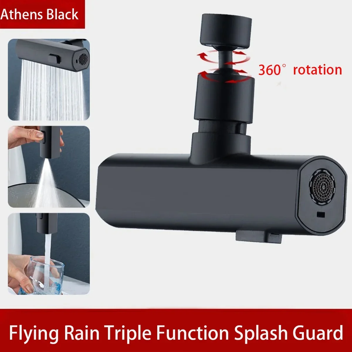 Kitchen Faucet Splash Protector Waterfall Water Outlet Universal Rotary Bubbler Booster Extension Water Nozzle Universal Joint: Red