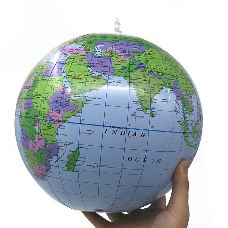 1Pcs Opblaasbare Wereldbol Leren Onderwijs Geografie Speelgoed Kaart Ballon Strand Bal Maat 40Cm
