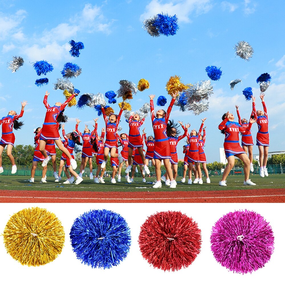 1Pc Plastic Handvat/Dubbele Gat Cheerleading Bal Bloem Dubbele Gat Handvat Pompoms Sport Club Concurrentie Dance Concert Levert