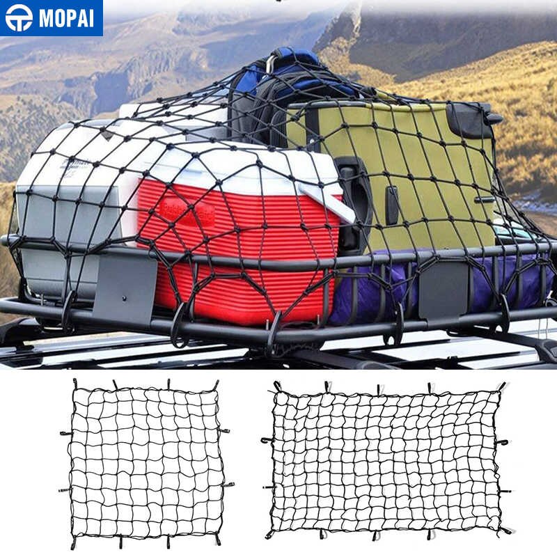 Mopai universal suv lastbil trailer elastik med krog bagagenet bil tagbøjler lastnet bagagesnor lastnet biltilbehør