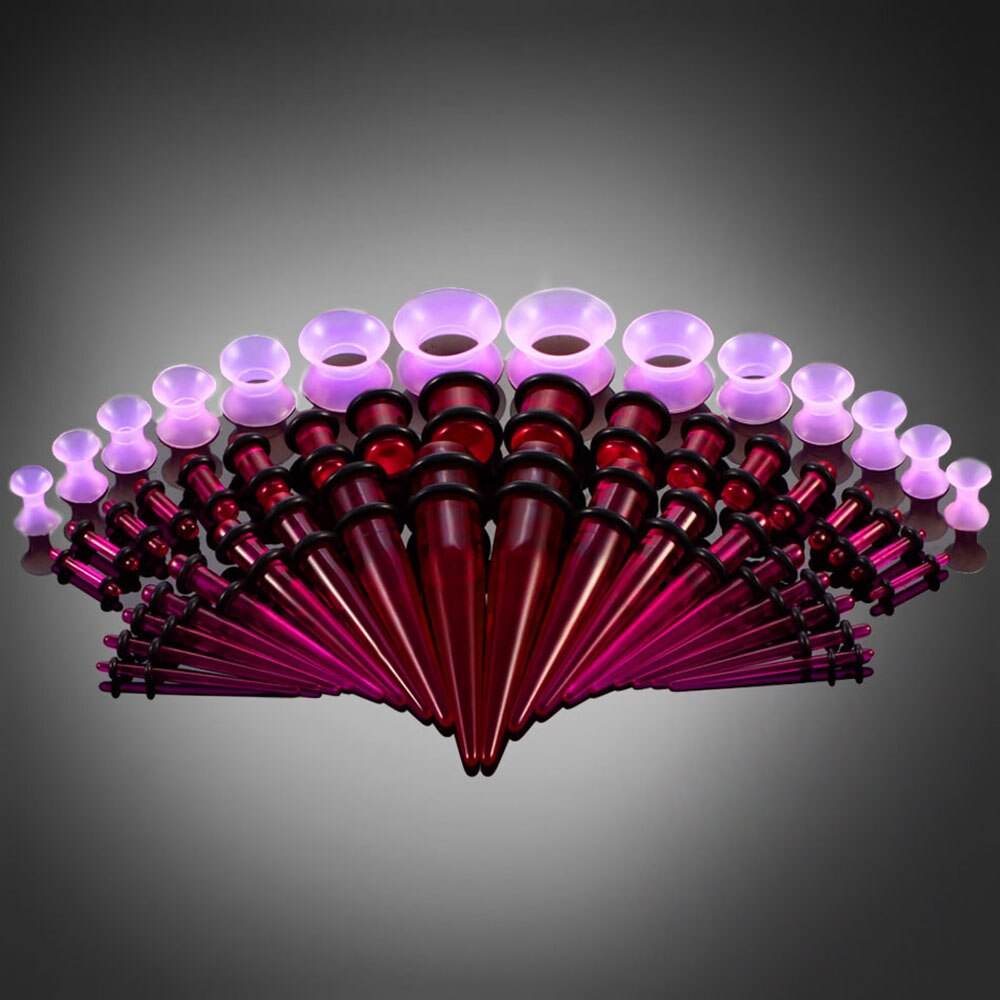 Acryl Oor Gauge Doorstoken Oorbellen Taper En Plug Stretching Kits Gemengde Kleur Oor Flesh Tunnel Uitbreiding Body Piercing Sieraden