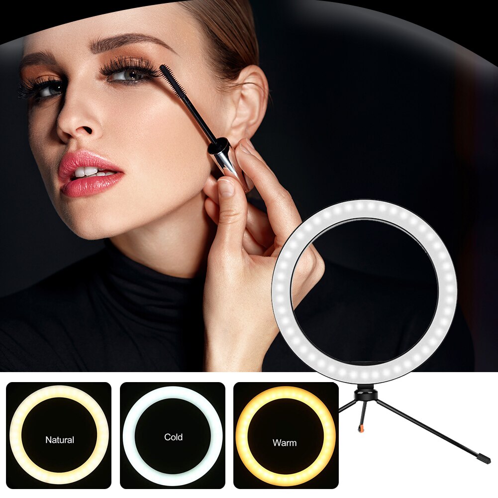 Selfie Led Ring Licht Telefoon Houder Voor Live Studio Video Fotografie Vlog Helderheid Verstelbare Bluetooth Remote Shutter Lamp