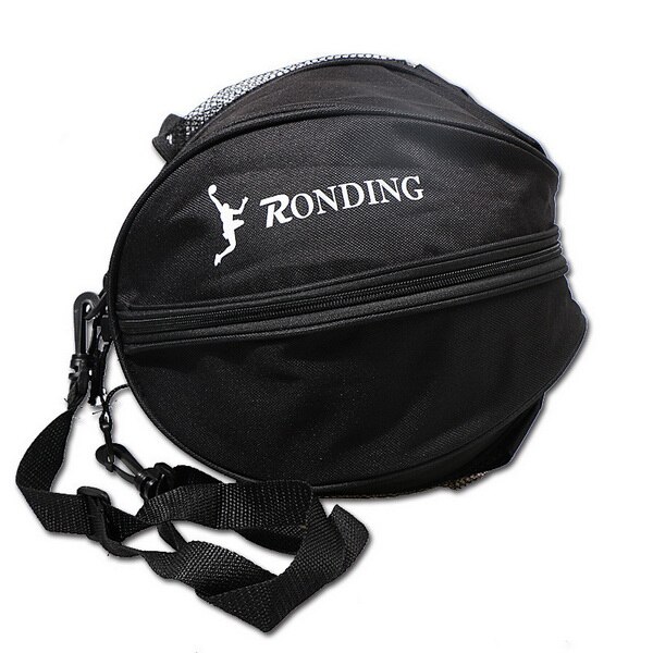 Utendørs sport skulder fotball ball poser treningsutstyr lagring mesh side toveis åpenn ball bag volleyball basketball: Svart