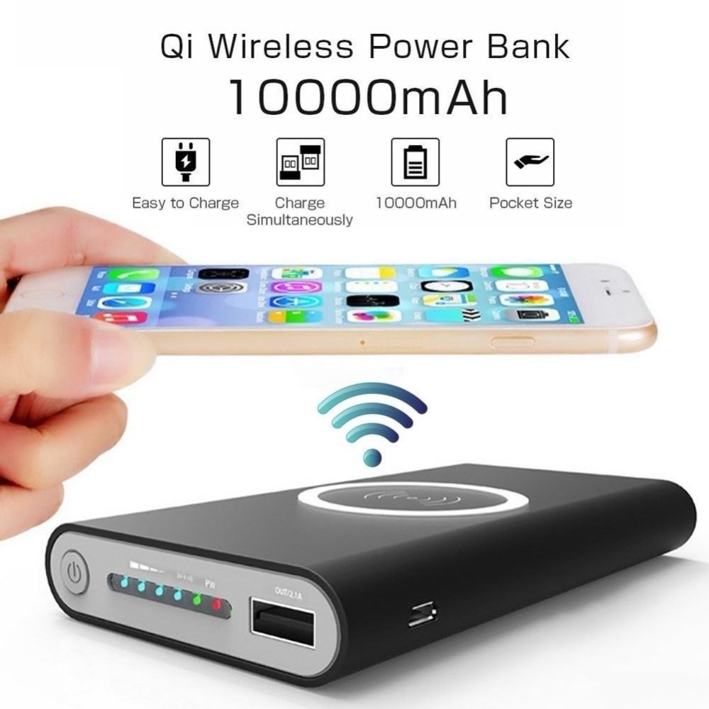Qi Wireless Charger Power Bank 10000mAh For iPhone X 8 Plus Samsung S8 S9 Plus Wireless Charging pad Portable External Battery