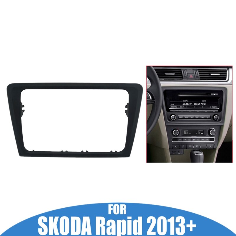 2 din bilradio panel fascia til skoda rapid stereo fascia frame panel dash mount kit adapter trim bezel fascia