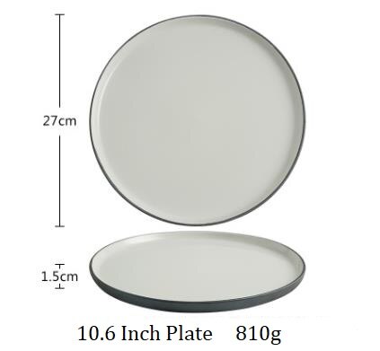 1 Pc Europese Stijl Keramische Retro Plaat Tablewar Platte Schijf Western Restaurant Schotel Ronde Plaat Schotel: 10.6 Inch Plate
