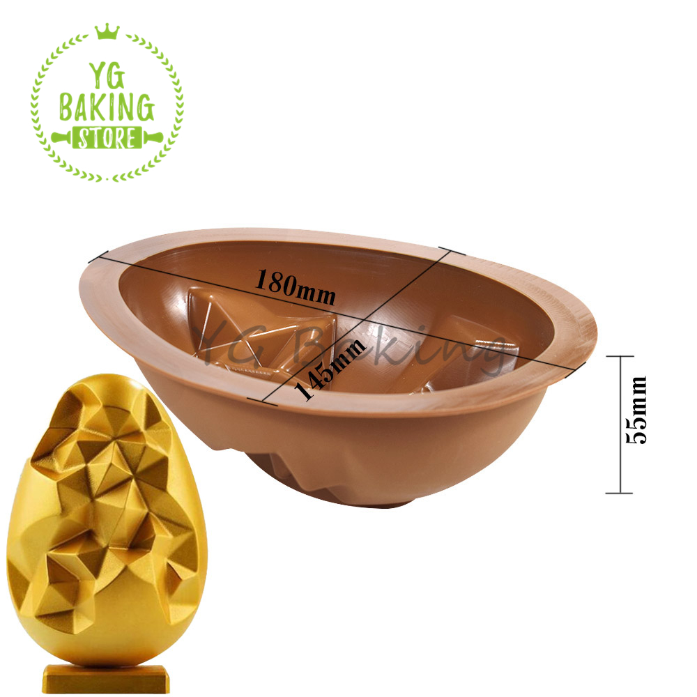 Dorica, varios huevos de Pascua, de molde para Mousse de Chocolate, bricolaje, rompible, molde de silicona para dulces, herramientas de decoración de pasteles, utensilios para hornear: Verde