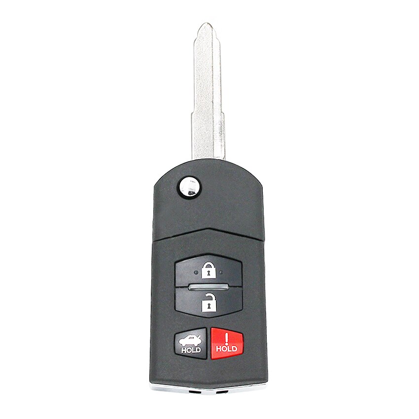 3/4 buttons Flip Remote Key Fob Shell Case fob 4 Button for Mazda 3 5 6 RX-8 CX-7 CX-9 RX-8 with uncut HU133 blade: 4B shell