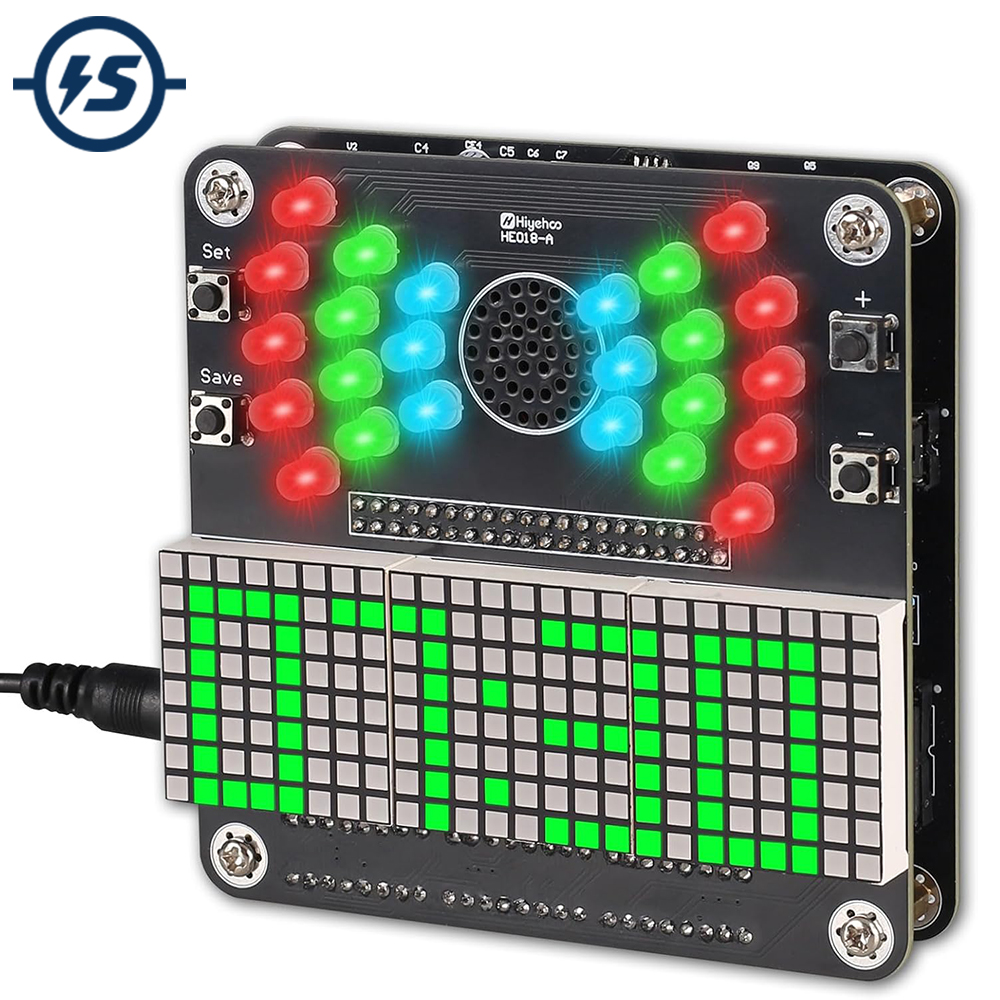 DIY Clock Soldering Project 4-Digit Digital Clock Electronic Practice Kit with LED Flashing Lights Temperature Date Display