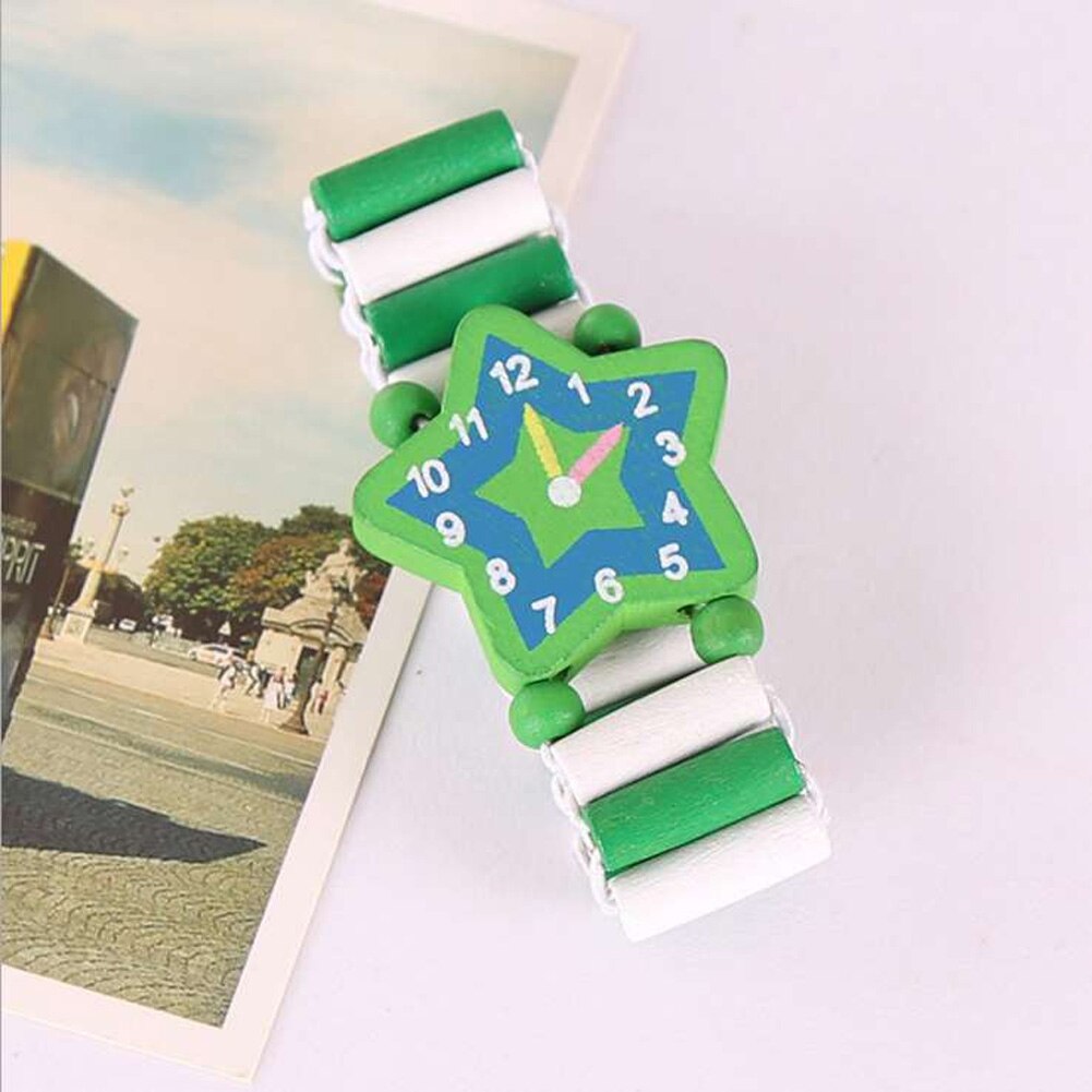 Stationery Children Babys Bracelet Wooden Crafts Wristwatches Student Watch Cartoon