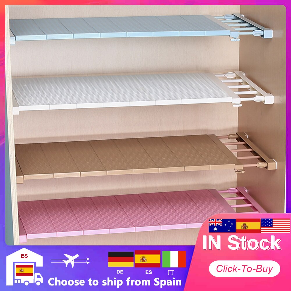 Adjustable Closet Organizer Storage Shelf Wall Mounted DIY Kitchen Rack Space Saving Wardrobe Decorative Shelves Cabinet Holders