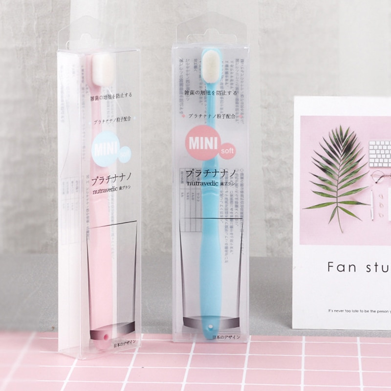Micro-Nano brosse à dents manuelle, petite tête fine avec 20000 poils pour les gencives fragiles des adultes